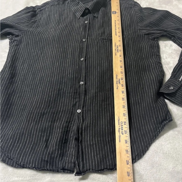 Adolfo Dominguez Button Down Black Linen Long Sleeve One Size The Reformation - Picture 9 of 9